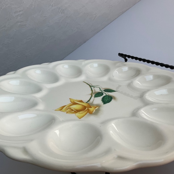 Vintage Devilled Egg Platter Sovereign Potters ‘Golden Glory 9.25” Plate’ 🇨🇦 - Picture 7 of 10